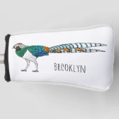 Lady Amherst's fazant vogel cartoon illustratie Golfheadcover (Voorkant)