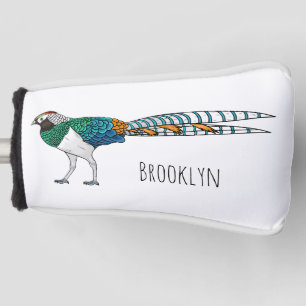 Lady Amherst's fazant vogel cartoon illustratie Golfheadcover