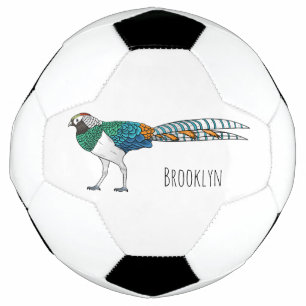Lady Amherst's fazant vogel cartoon illustratie Voetbal