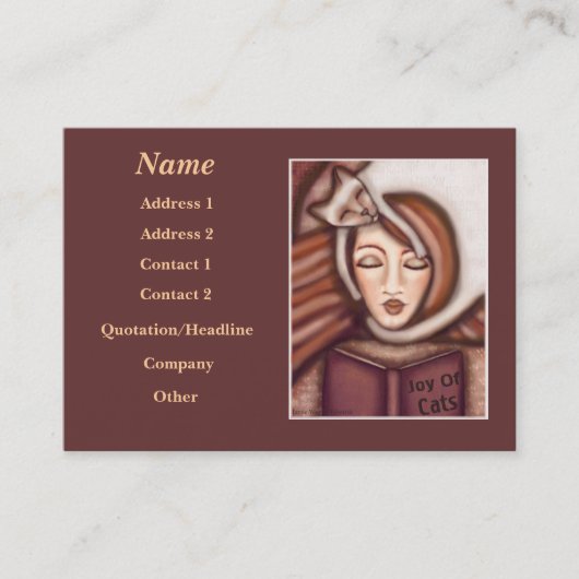 Lady and her Siamese Cat Visitekaartje (Voorkant)