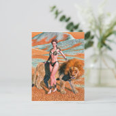 Lady and Lion Briefkaart (Staand voorkant)
