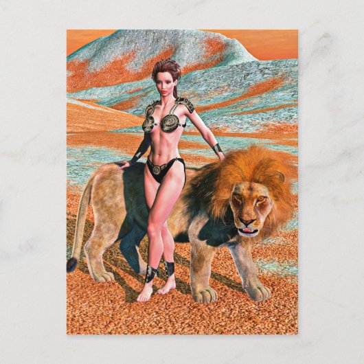Lady and Lion Briefkaart (Voorkant)
