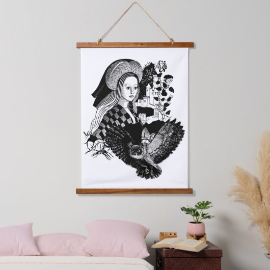 Lady and Night Owl Hangend Wandkleed (Slaapkamer)
