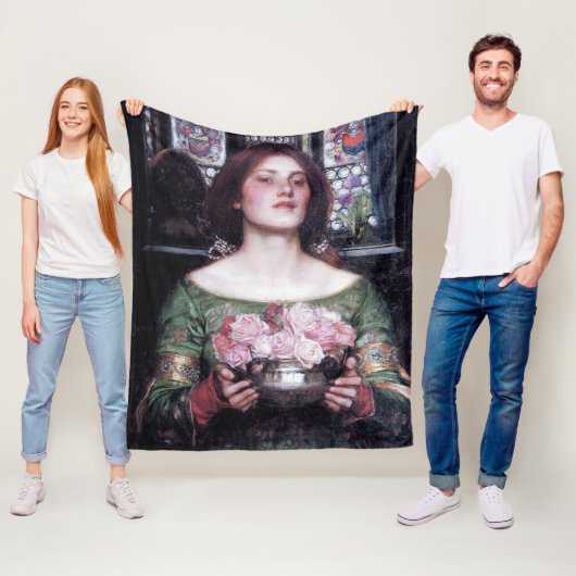 Lady and Roses, John William Waterhouse Fleece Deken (In situ)