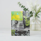 Lady and the Doctors Mixed Media Collage Briefkaart (Staand voorkant)