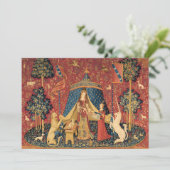Lady and The Unicorn by Old Master Bedankkaart (Staand voorkant)