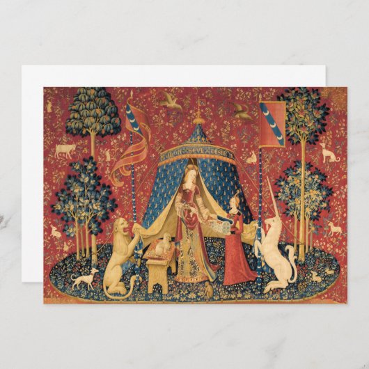 Lady and The Unicorn by Old Master Bedankkaart (Voorkant / Achterkant)