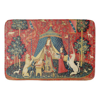 LADY AND UNICORN Lion, Fantasy Flowers, Animals Badmat