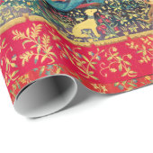 LADY AND UNICORN Lion, Fantasy Flowers, Animals Cadeaupapier (Rol Hoek)