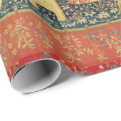 LADY AND UNICORN Lion, Fantasy Flowers, Animals Cadeaupapier (Rol Hoek)