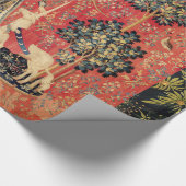 LADY AND UNICORN Lion, Fantasy Flowers, Animals Cadeaupapier (Hoek)