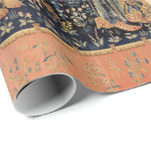 LADY AND UNICORN Lion, Fantasy Flowers, Animals Cadeaupapier (Rol Hoek)