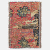 LADY AND UNICORN Lion, Fantasy Flowers, Animals Deken (Voorkant Verticaal)