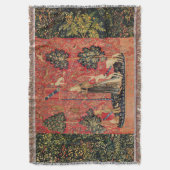 LADY AND UNICORN Lion, Fantasy Flowers, Animals Deken (Voorkant Verticaal)