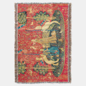 LADY AND UNICORN Lion, Fantasy Flowers, Animals Deken (Voorkant Verticaal)