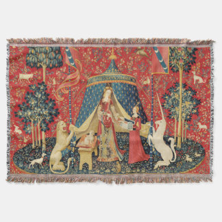 LADY AND UNICORN Lion, Fantasy Flowers, Animals Deken