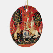 LADY AND UNICORN Lion, Fantasy Flowers, Animals Keramisch Ornament (Rechts)
