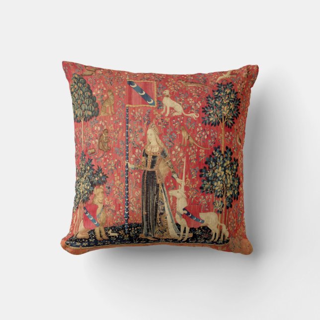 LADY AND UNICORN Lion, Fantasy Flowers, Animals Kussen (Voorkant)