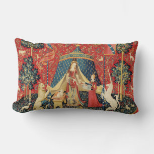 LADY AND UNICORN Lion, Fantasy Flowers, Animals Kussen