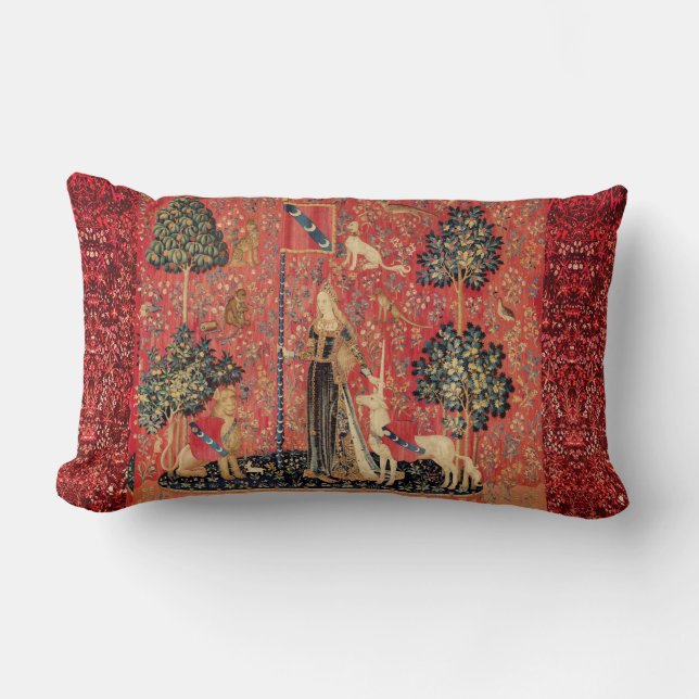 LADY AND UNICORN Lion, Fantasy Flowers, Animals Kussen (Voorkant)