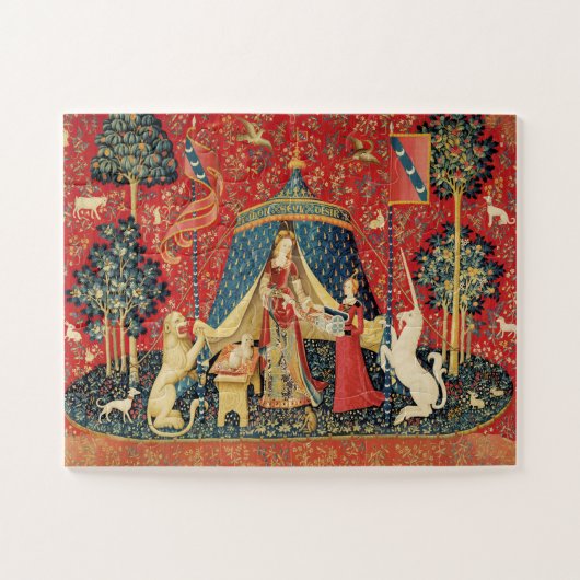 LADY AND UNICORN Lion, Fantasy Flowers, Animals Legpuzzel (Horizontaal)