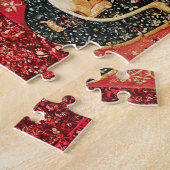 LADY AND UNICORN Lion, Fantasy Flowers, Animals Legpuzzel (Zijkant)