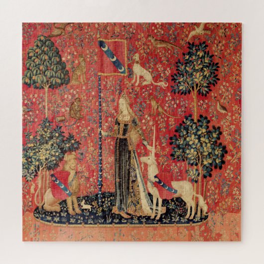 LADY AND UNICORN Lion, Fantasy Flowers, Animals Legpuzzel (Horizontaal)