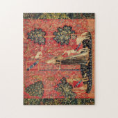 LADY AND UNICORN Lion, Fantasy Flowers, Animals Legpuzzel (Verticaal)