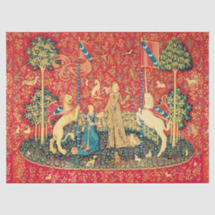 LADY AND UNICORN Lion, Fantasy Flowers, Animals Tissuepapier