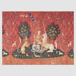 LADY AND UNICORN Lion, Fantasy Flowers, Animals Tissuepapier