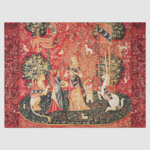 LADY AND UNICORN Lion, Fantasy Flowers, Animals Tissuepapier