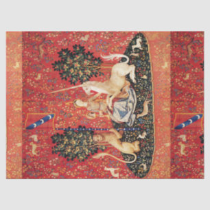 LADY AND UNICORN Lion, Fantasy Flowers, Animals Tissuepapier