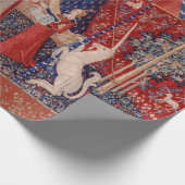 Lady and Unicorn Medieval Tapestry Desire Cadeaupapier (Hoek)