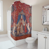 Lady and Unicorn Medieval Tapestry Desire Douchegordijn (In situ)