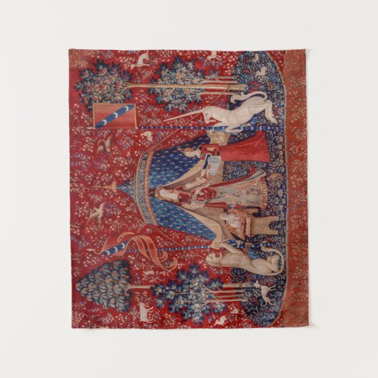 Lady and Unicorn Medieval Tapestry Desire Wandkleed (Voorkant)