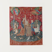 Lady and Unicorn Medieval Tapestry Hearing Wandkleed (Voorkant)