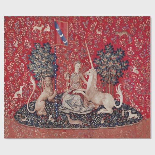 Lady and Unicorn Medieval Tapestry Sight Cadeaupapier (Vlak)