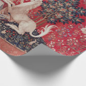 Lady and Unicorn Medieval Tapestry Sight Cadeaupapier (Hoek)