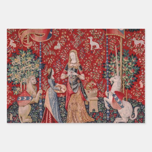 Lady and Unicorn Medieval Tapestry Smell Inpakpapier Vel (Voorkant)