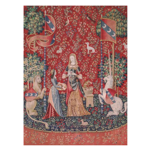 Lady and Unicorn Medieval Tapestry Smell Tafelkleed (Voorkant)