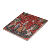 Lady and Unicorn Medieval Tapestry Smell Tegeltje (Zijkant)