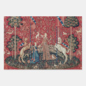 Lady and Unicorn Medieval Tapestry Taste Inpakpapier Vel (Voorkant 2)