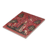 Lady and Unicorn Medieval Tapestry Touch Tegeltje (Zijkant)