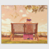 Lady  Antiek Oud Paarse Roze Pastel Cadeaupapier (Vlak)