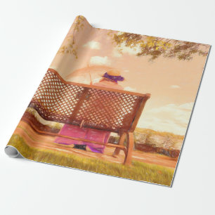 Lady  Antiek Oud Paarse Roze Pastel Cadeaupapier