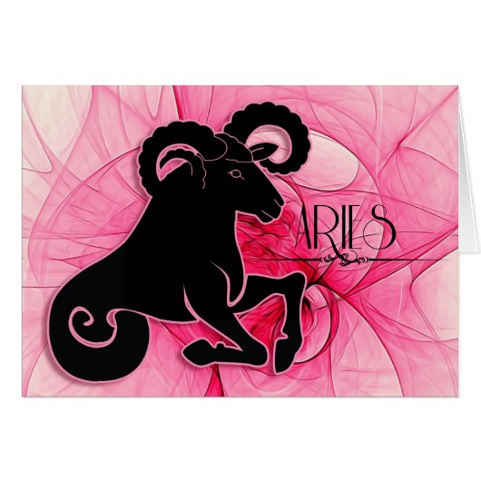 Lady Aries Zodiac Blank met Inside Art (Voorkant Horizontaal)