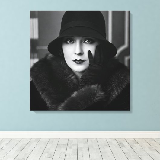 Lady Art Deco, by Natasha Us   Canvas Afdruk (Insitu (Houten vloer))
