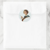 Lady Artist Ronde Sticker (Tas)