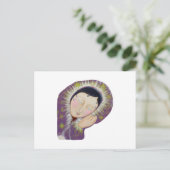 Lady Aslaap. Briefkaart (Staand voorkant)