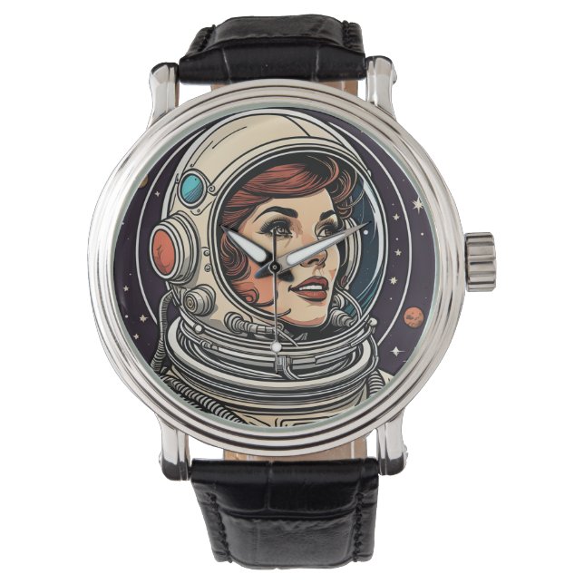 Lady astronaut  ontwerp print horloge (Voorkant)